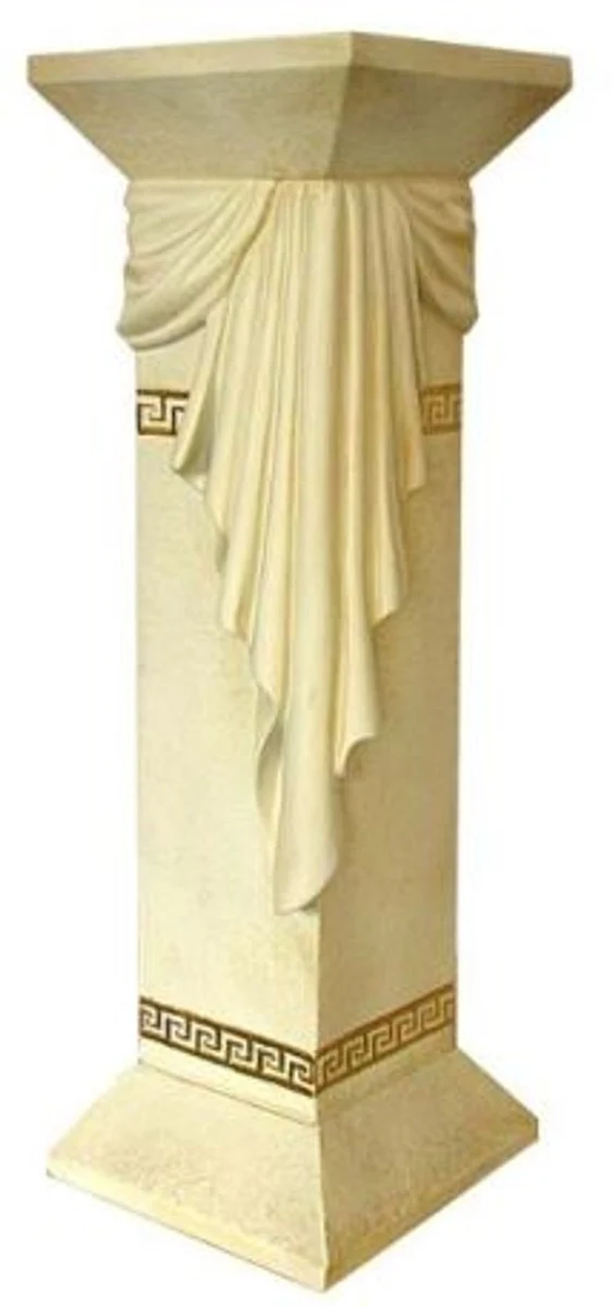Casa Padrino Barock Säule Sandfarben H. 99 cm - Edle Deko Säule - Deko Accessoires
