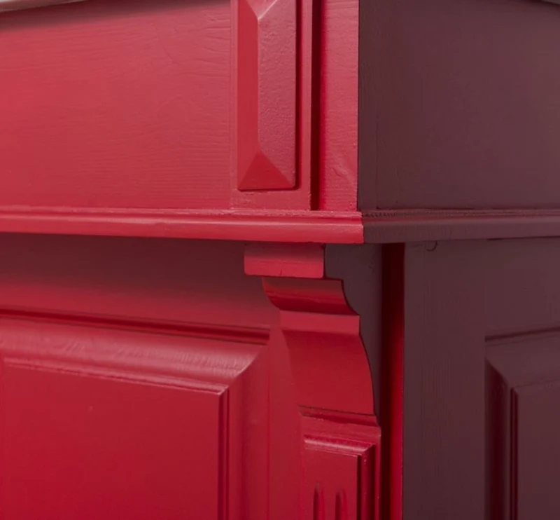 Casa Padrino Landhausstil Theke Rot / Silber 140 x 51 x H. 107 cm - Massivholz Thekentisch mit verzinkter Tischplatte - Möbel im Landhausstil