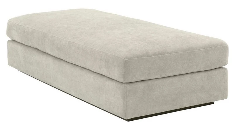Casa Padrino Luxus Wohnzimmer Fußhocker Sandfarben / Schwarz 178 x 83 x H. 40 cm - Luxus Qualität