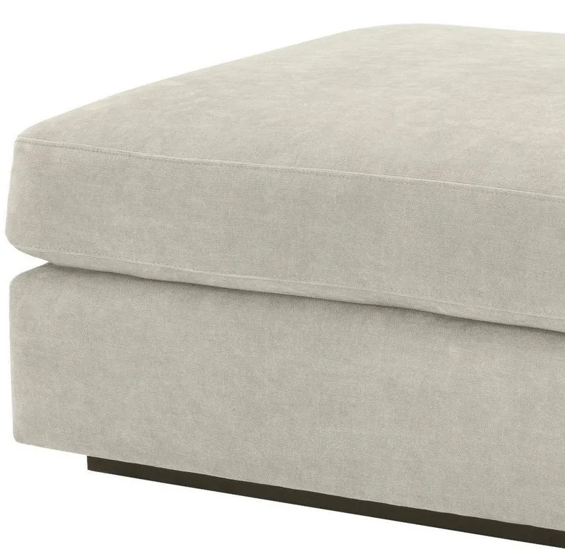 Casa Padrino Luxus Wohnzimmer Fußhocker Sandfarben / Schwarz 178 x 83 x H. 40 cm - Luxus Qualität