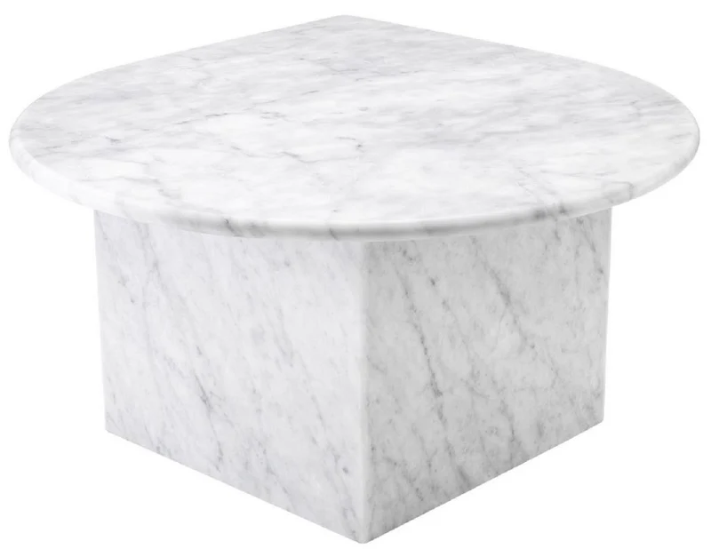 Casa Padrino Luxus Couchtisch Set Weiß - 3 Wohnzimmertische aus hochwertigem Carrara Marmor - Luxus Möbel