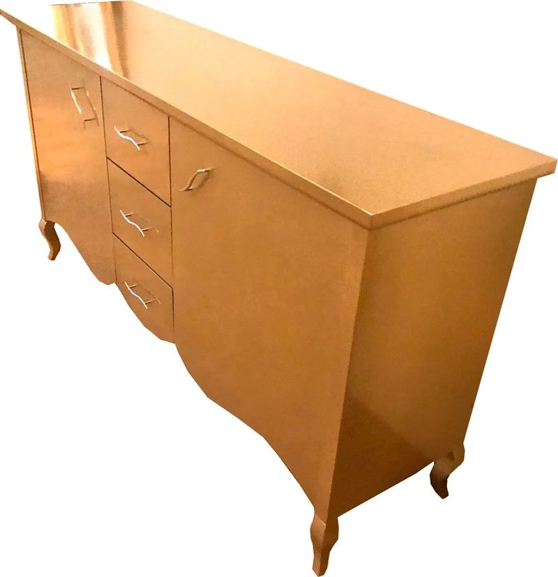 Casa Padrino Barock Kommode mit 2 Türen und 3 Schubladen Gold 160 x 45 x H. 87 cm - Modernes Barock Sideboard - Barock Wohnzimmermöbel