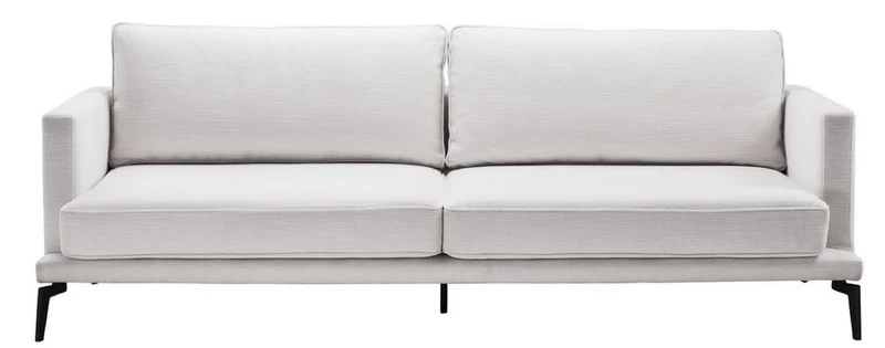 Casa Padrino Luxus Sofa Weiß / Schwarz 230 x 99 x H. 82 cm - Wohnzimmer Sofa - Luxus Wohnzimmer Möbel