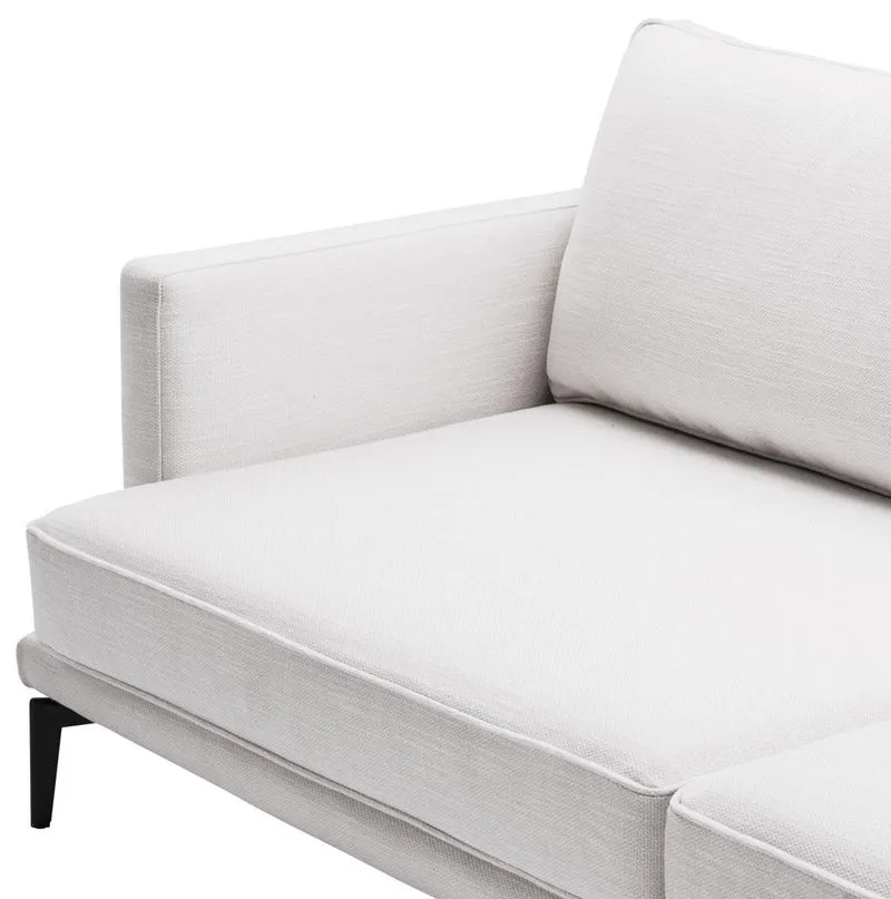 Casa Padrino Luxus Sofa Weiß / Schwarz 230 x 99 x H. 82 cm - Wohnzimmer Sofa - Luxus Wohnzimmer Möbel