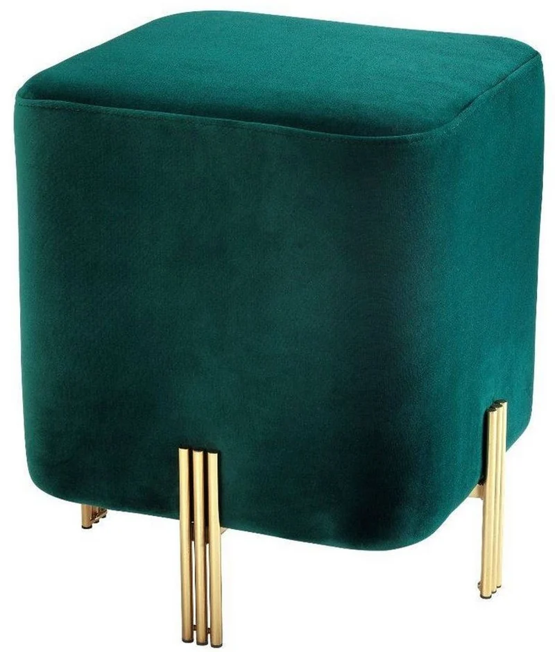 Casa Padrino Luxus Sitzhocker 40 x 40 x H. 45 cm - Verschiedene Farben - Edler Samt Hocker - Luxus Möbel