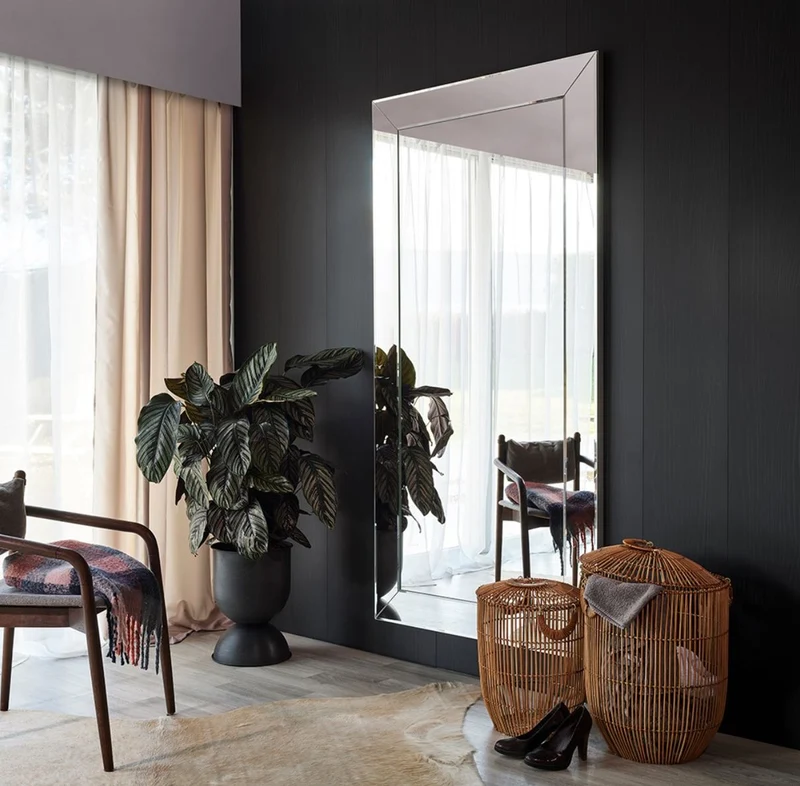 Casa Padrino Luxus Spiegel mit Aluminiumrahmen 100 x H. 200 cm - Garderobenspiegel - Wohnzimmer Spiegel - Schlafzimmer Spiegel - Luxus Qualität