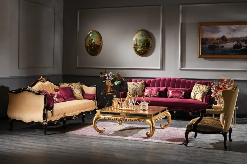 Casa Padrino Luxus Barock Couchtisch Gold 128 x 128 x H. 48 cm - Edler Massivholz Wohnzimmertisch mit Glasplatte und Spiegelglas - Luxus Qualität