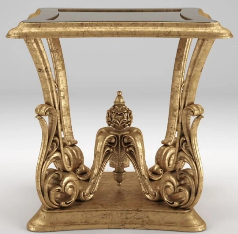 Casa Padrino Luxus Barock Beistelltisch Antik Gold 70 x 70 x H. 70 cm - Prunkvoller Tisch im Barockstil - Barock Wohnzimmer Möbel