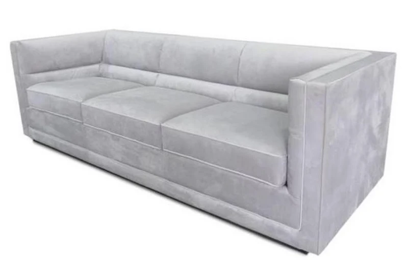 Casa Padrino Luxus Sofa Hellgrau 231 x 86 x H. 74 cm - Wohnzimmer 3er Samtsofa - Wohnzimmer Möbel