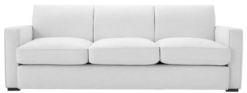 Casa Padrino Luxus Wohnzimmer Sofa Weiß / Schwarz 229 x 94 x H. 82 cm - Luxus Wohnzimmer Möbel