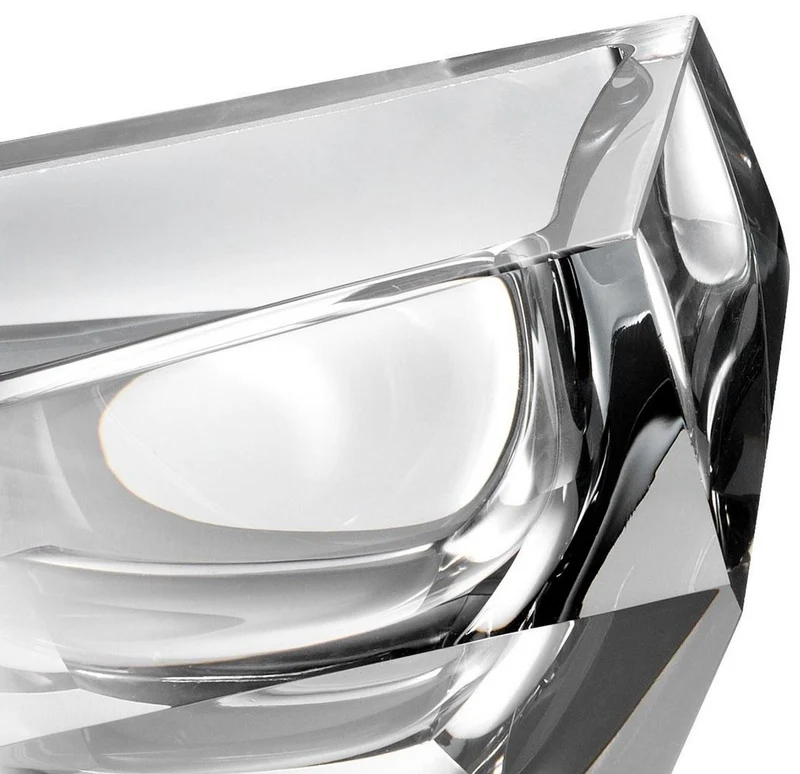 Casa Padrino Luxus Kristallglas Schüssel Grau 22 x 14 x H. 10,5 cm - Designer Deko Schüssel - Deko Accessoires