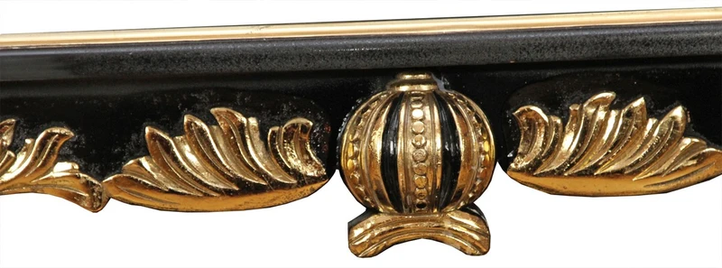 Pompöös by Casa Padrino Barock Luxus Esstisch mit Glasplatte Schwarz / Gold 160 x 100 cm - Pompööser Barock Esstisch designed by Harald Glööckler