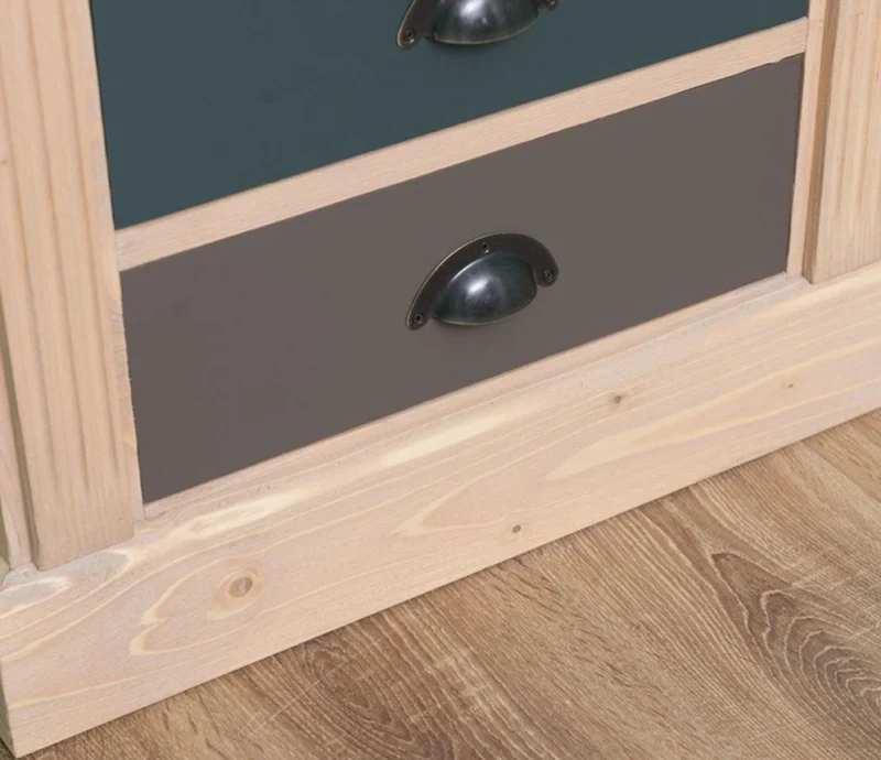 Casa Padrino Landhausstil Massivholz Kommode mit 8 Schubladen Naturfarben / Mehrfarbig 60 x 36 x H. 100 cm - Landhausstil Möbel