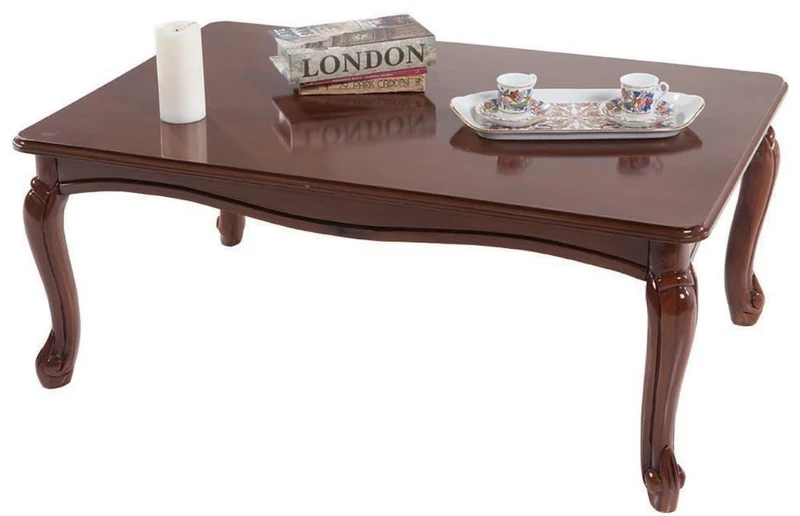 Casa Padrino Luxus Barock Couchtisch Braun 101 x 74 x H. 43 cm - Massivholz Wohnzimmertisch im Barockstil - Barock Wohnzimmermöbel