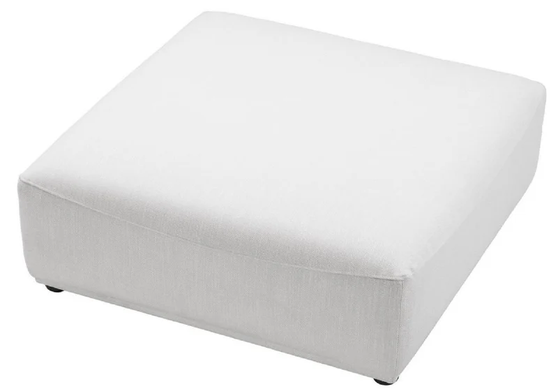 Casa Padrino Luxus Hocker Weiß / Schwarz 109 x 109 x H. 42 cm - 4 eckiger Sitzhocker - Luxus Möbel