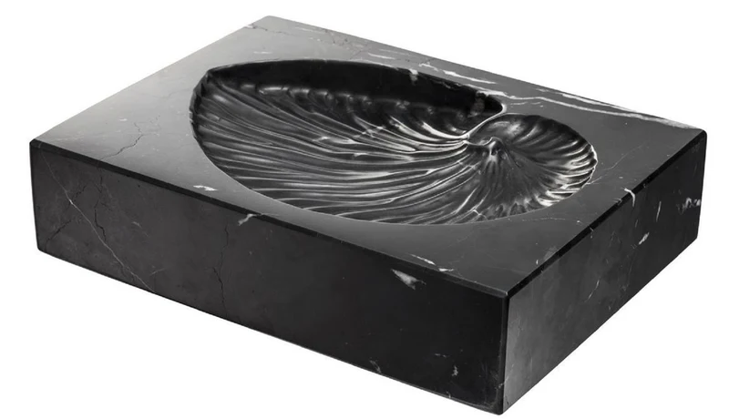 Casa Padrino Luxus Schreibtisch Deko Schwarz 24 x 18 x H. 5,5 cm - Marmor Deko Objekt - Deko Accessoires