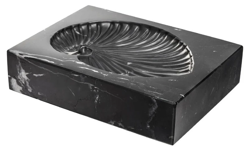 Casa Padrino Luxus Schreibtisch Deko Schwarz 24 x 18 x H. 5,5 cm - Marmor Deko Objekt - Deko Accessoires