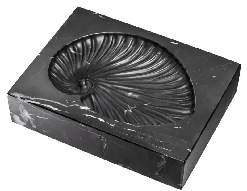 Casa Padrino Luxus Schreibtisch Deko Schwarz 24 x 18 x H. 5,5 cm - Marmor Deko Objekt - Deko Accessoires