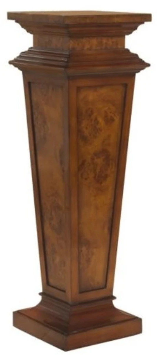Casa Padrino Luxus Barock Säule Braun 33 x 33 x H. 105 cm - Edle Deko Säule aus hochwertigem Wurzelholz - Barock Deko Accessoires