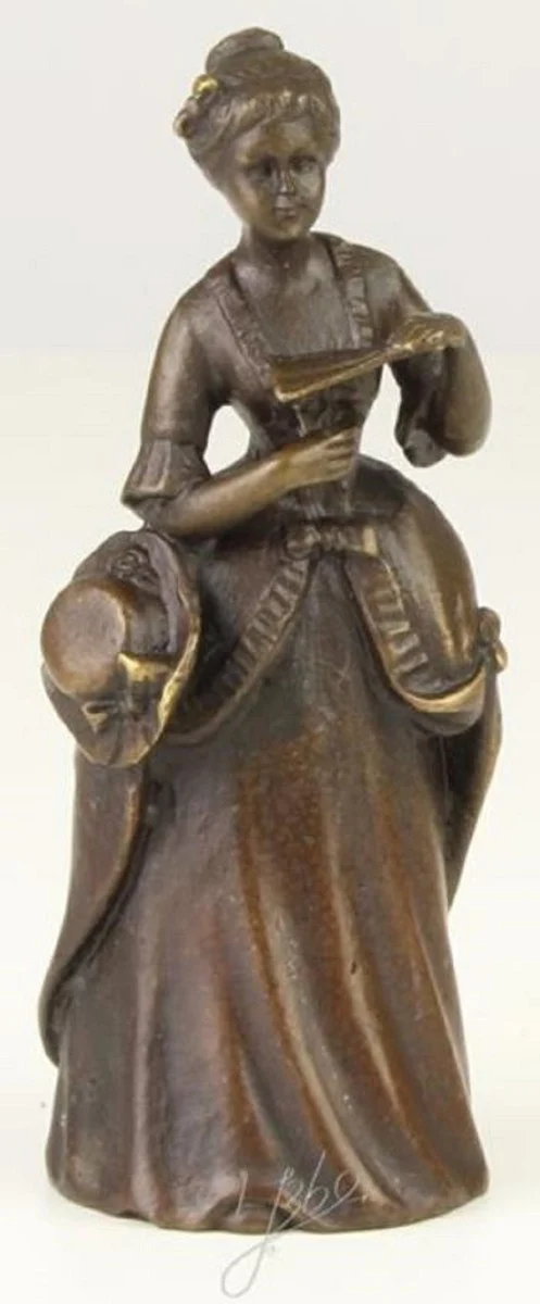Casa Padrino Jugendstil Tischglocke Dame Bronze / Gold 4,1 x 3,9 x H. 10,6 cm - Tischklingel Service Glocke - Hotel & Gastronomie Accessoires