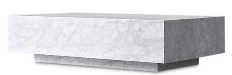 Casa Padrino Luxus Couchtisch Weiß 135 x 80 x H. 35 cm - Rechteckiger Wohnzimmertisch aus Carrara Marmor - Marmortisch - Luxus Qualität