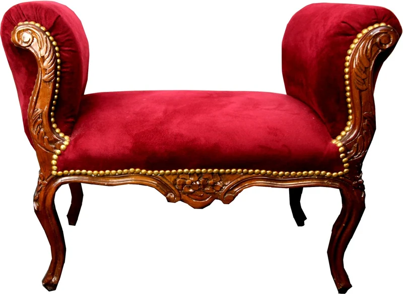 Casa Padrino Barock Schemel Hocker Bordeaux / Braun - Sitzbank Möbel