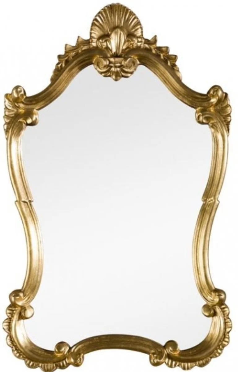 Casa Padrino Luxus Barock Wandspiegel Gold 46 x 5 x H. 73 cm - Wohnzimmer Spiegel - Garderoben Spiegel - Prunkvoller Spiegel im Barockstil