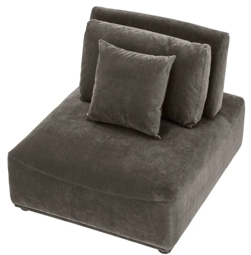 Casa Padrino Luxus Sessel Grau / Schwarz 93 x 109 x H. 83 cm - Wohnzimmer Sessel mit Rückenlehne und 2 Kissen - Wohnzimmer Möbel