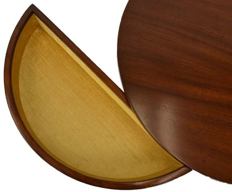 Casa Padrino Luxus Beistelltisch Dunkelbraun Ø 54 x H. 54 cm - Runder Mahagoni Tisch mit 2 Schubladen - Luxus Qualität