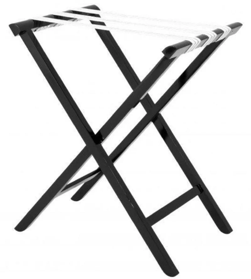 Casa Padrino Luxus Serviertablett mit Ständer Schwarz 77 x 59,5 x H. 81,5 cm - Abnehmbares und klappbares Mahagoni Tablett - Luxus Accessoires