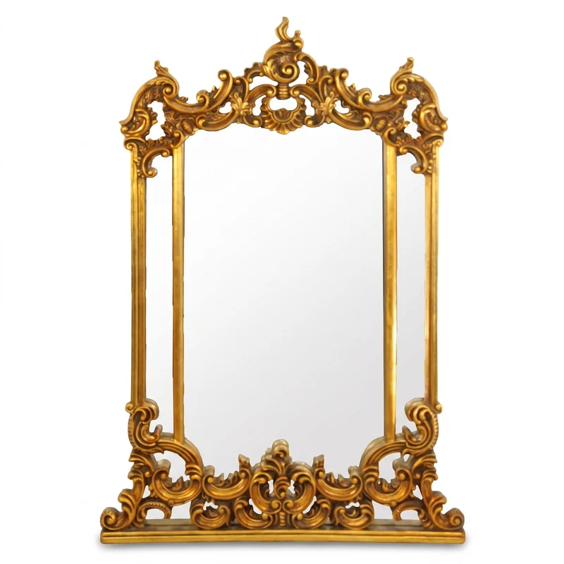 Casa Padrino Barock Wandspiegel Gold 90 x H. 125 cm - Handgefertigter Spiegel mit prunkvollen Verzierungen - Möbel im Barockstil