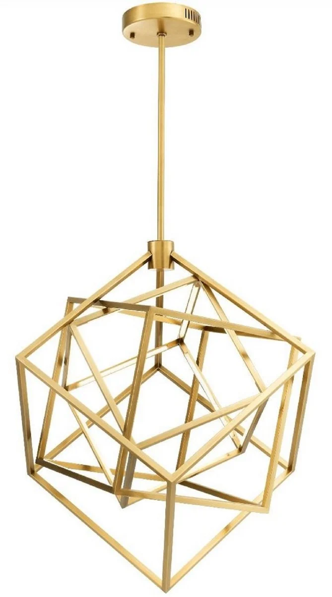 Casa Padrino Designer LED Kronleuchter Antik Messingfarben 82 x 78 x H. 82 cm - Moderner Luxus Kronleuchter - Luxus Möbel