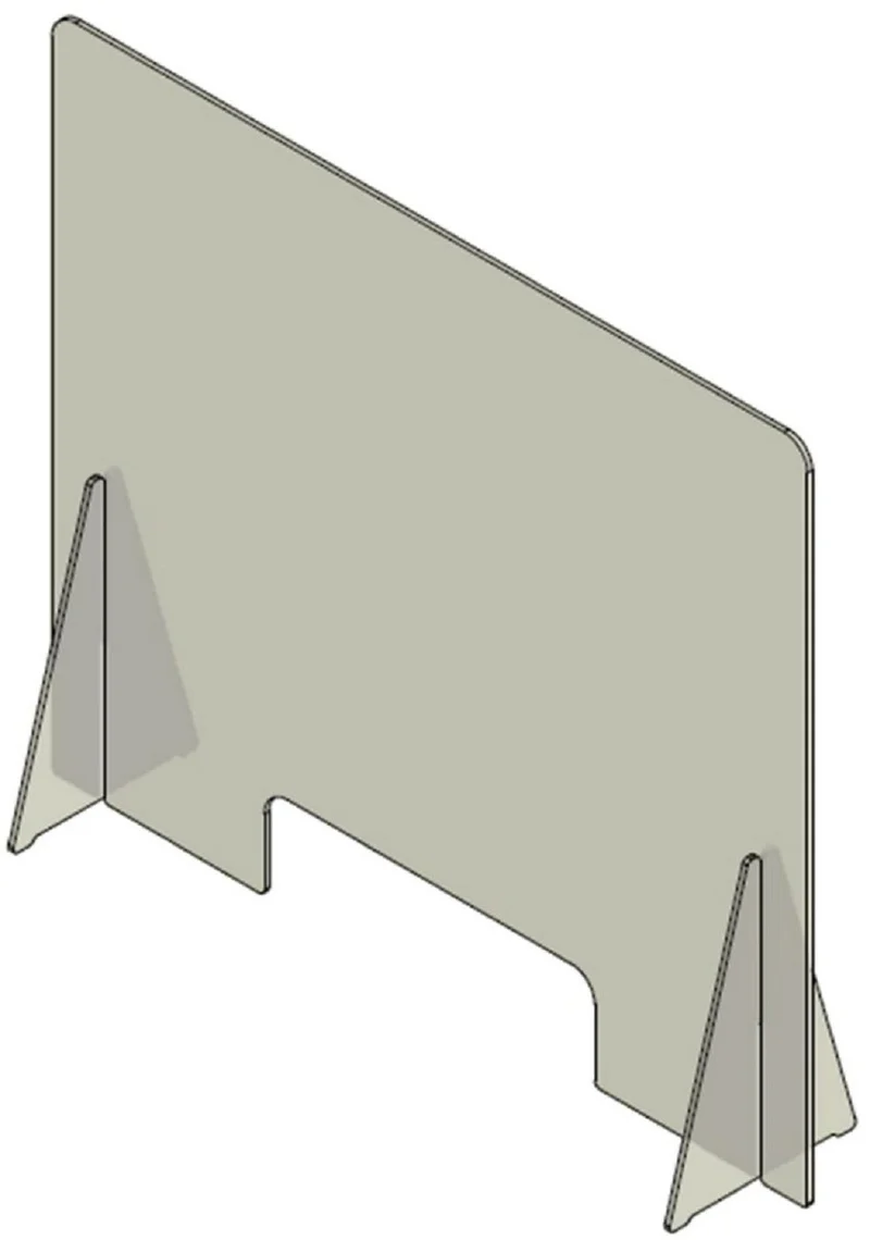 Casa Padrino Kunststoff Trennscheibe mit Durchreiche Transparent 80 x H. 70 cm - Schutzscheibe fuer Empfangstheken