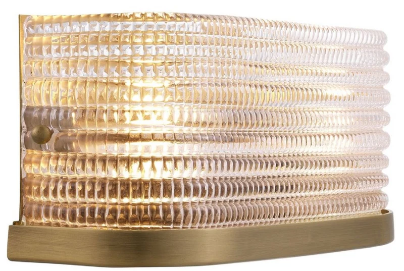 Casa Padrino Luxus Wandleuchte Antik Messingfarben 29,5 x 11,5 x H. 12,5 cm - Wohnzimmerlampe mit Glas Lampenschirm