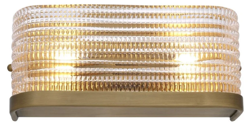 Casa Padrino Luxus Wandleuchte Antik Messingfarben 29,5 x 11,5 x H. 12,5 cm - Wohnzimmerlampe mit Glas Lampenschirm