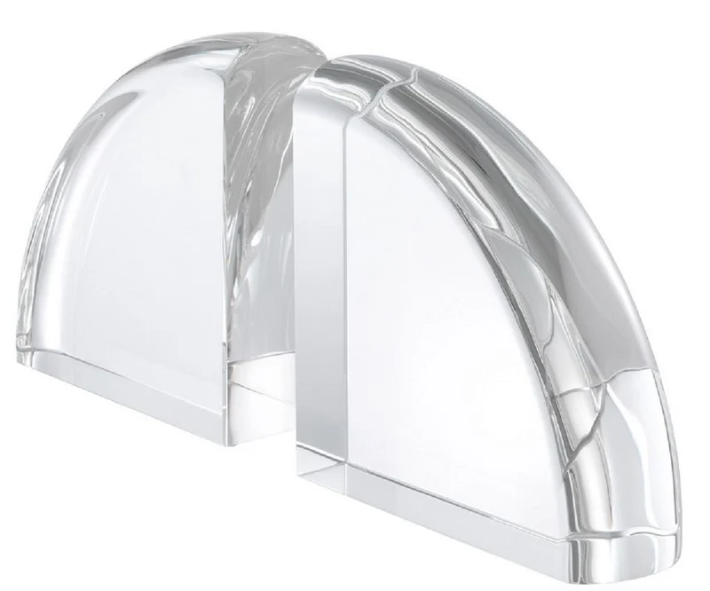 Casa Padrino Luxus Kristallglas Buchstützen Set 22 x 7,5 x H. 22,5 cm - Luxus Deko Accessoires