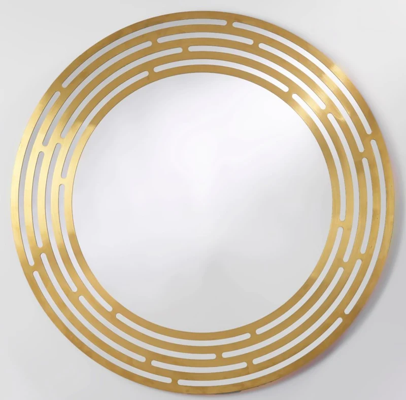 Casa Padrino Luxus Spiegel Messingfarben Ø 100 cm - Runder Wandspiegel mit Metallrahmen - Luxus Kollektion