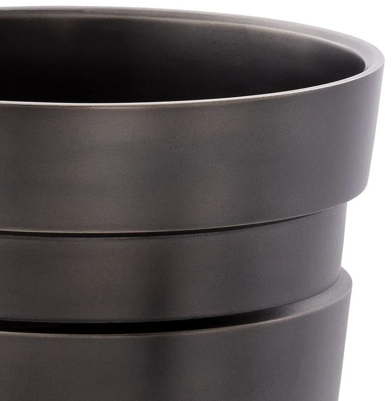 Casa Padrino Luxus Deko Messing Vase Bronzefarben Ø 19,5 x H. 22,5 cm - Moderne runde Blumenvase im Industrie Design - Luxus Qualität