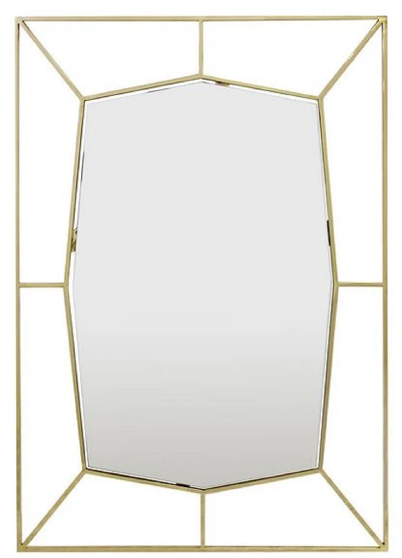 Casa Padrino Designer Wandspiegel Gold 67 x H. 100 cm - Edelstahl Spiegel - Luxus Deko Accessoires