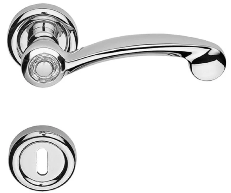 Casa Padrino Luxus Türgriff Set Silber 14,5 x H. 5 cm - Moderne Türklinken mit Swarovski Kristallglas - Luxus Qualität - Made in Italy