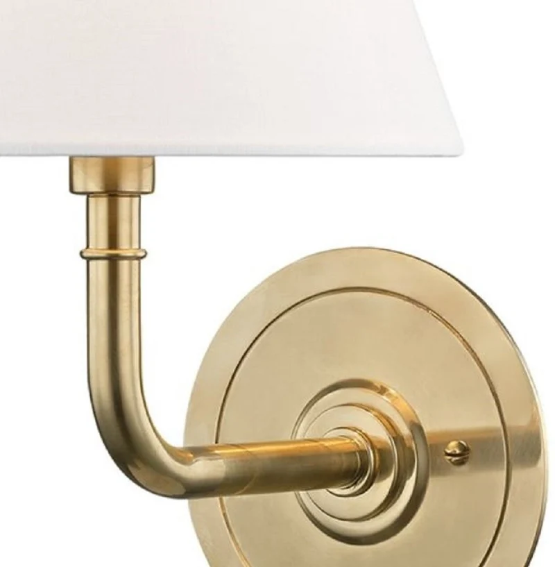 Casa Padrino Luxus Wandleuchte Antik Messing / Weiß 20,3 x 24,1 x H. 28,6 cm - Hotel & Restaurant Wandlampe