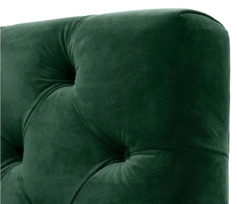 Casa Padrino Luxus Wohnzimmer Sessel Grün / Schwarz / Messingfarben 93 x 85 x H. 79 cm - Chesterfield Möbel