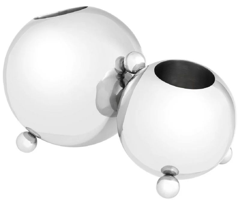 Casa Padrino Designer Edelstahl Flaschenhalter Silber 45 x 25,5 x H. 25,5 cm - Flaschenhalter für 2 Flaschen - Luxus Accessoires