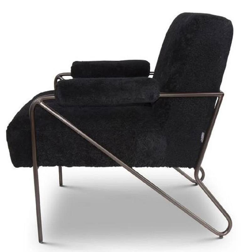 Casa Padrino Designer Sessel Schwarz 69 x 78 x H. 78 cm - Wohnzimmer Sessel - Wohnzimmer Möbel - Luxus Qualität