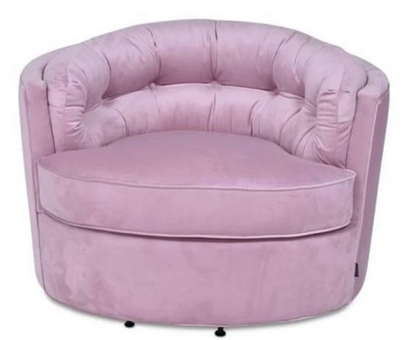 Casa Padrino Luxus Drehsessel Rosa 90 x 86 x H. 71 cm - Samt Sessel - Wohnzimmer Sessel - Wohnzimmer Möbel