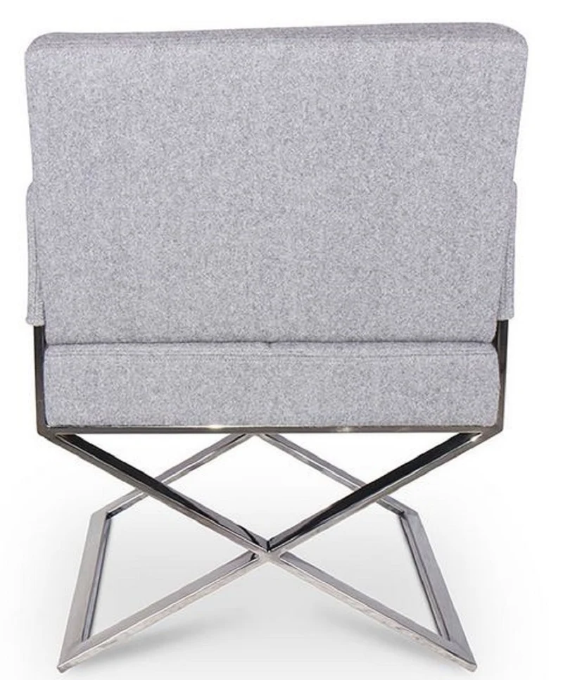 Casa Padrino Luxus Stuhl mit Armlehnen Grau / Silber 60 x 66 x H. 89 cm - Gepolsteter Bürostuhl - Büromöbel