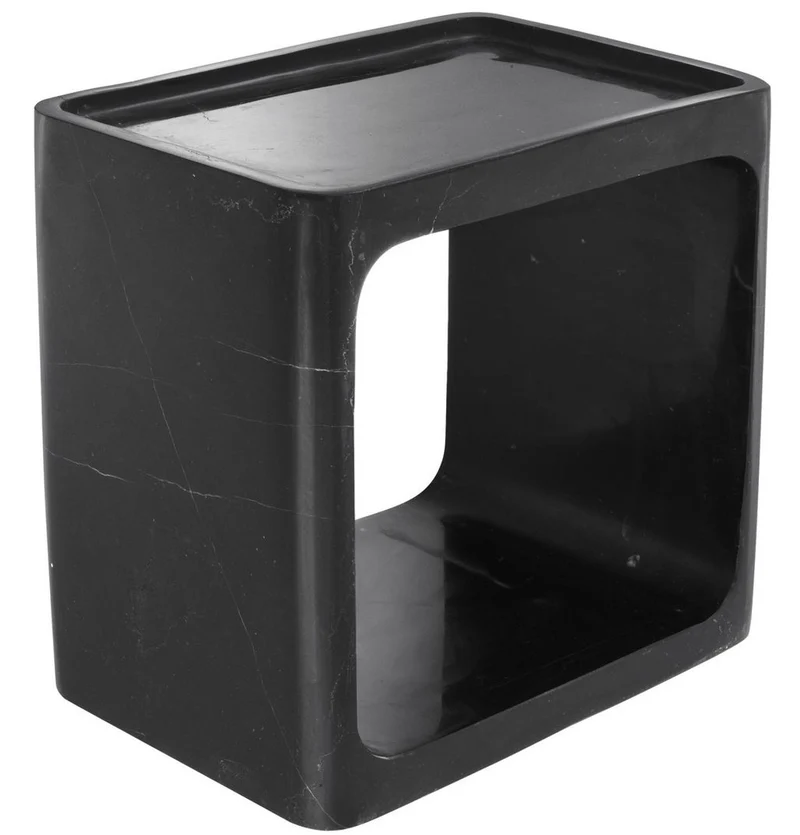 Casa Padrino Luxus Marmor Beistelltisch Schwarz 42 x 30 x H. 40 cm - Wohnzimmermöbel - Luxus Möbel