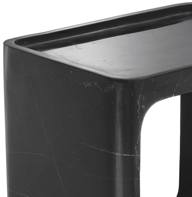 Casa Padrino Luxus Marmor Beistelltisch Schwarz 42 x 30 x H. 40 cm - Wohnzimmermöbel - Luxus Möbel