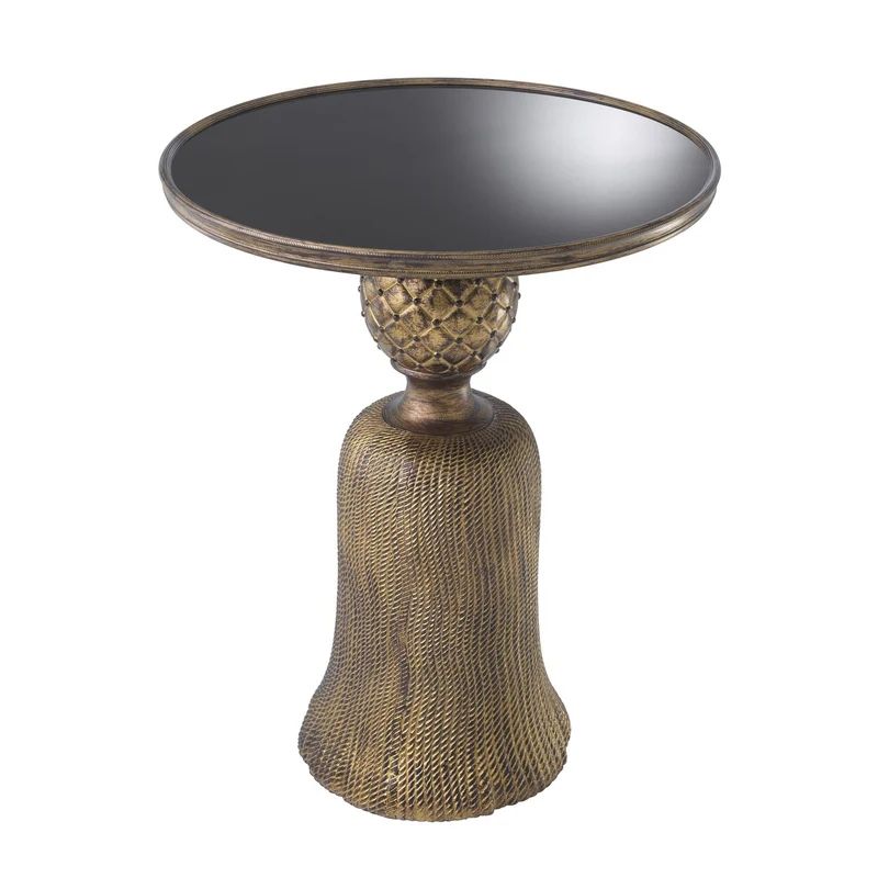 Casa Padrino Luxus Esstisch Antik Gold Ø 60 x H. 74,5 cm - Luxus Wohnzimmermöbel