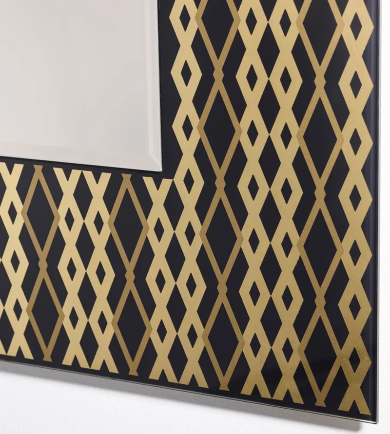 Casa Padrino Designer Wandspiegel Schwarz / Bronze / Gold 99 x H. 127 cm - Wohnzimmer Spiegel - Garderoben Spiegel - Luxus Qualität